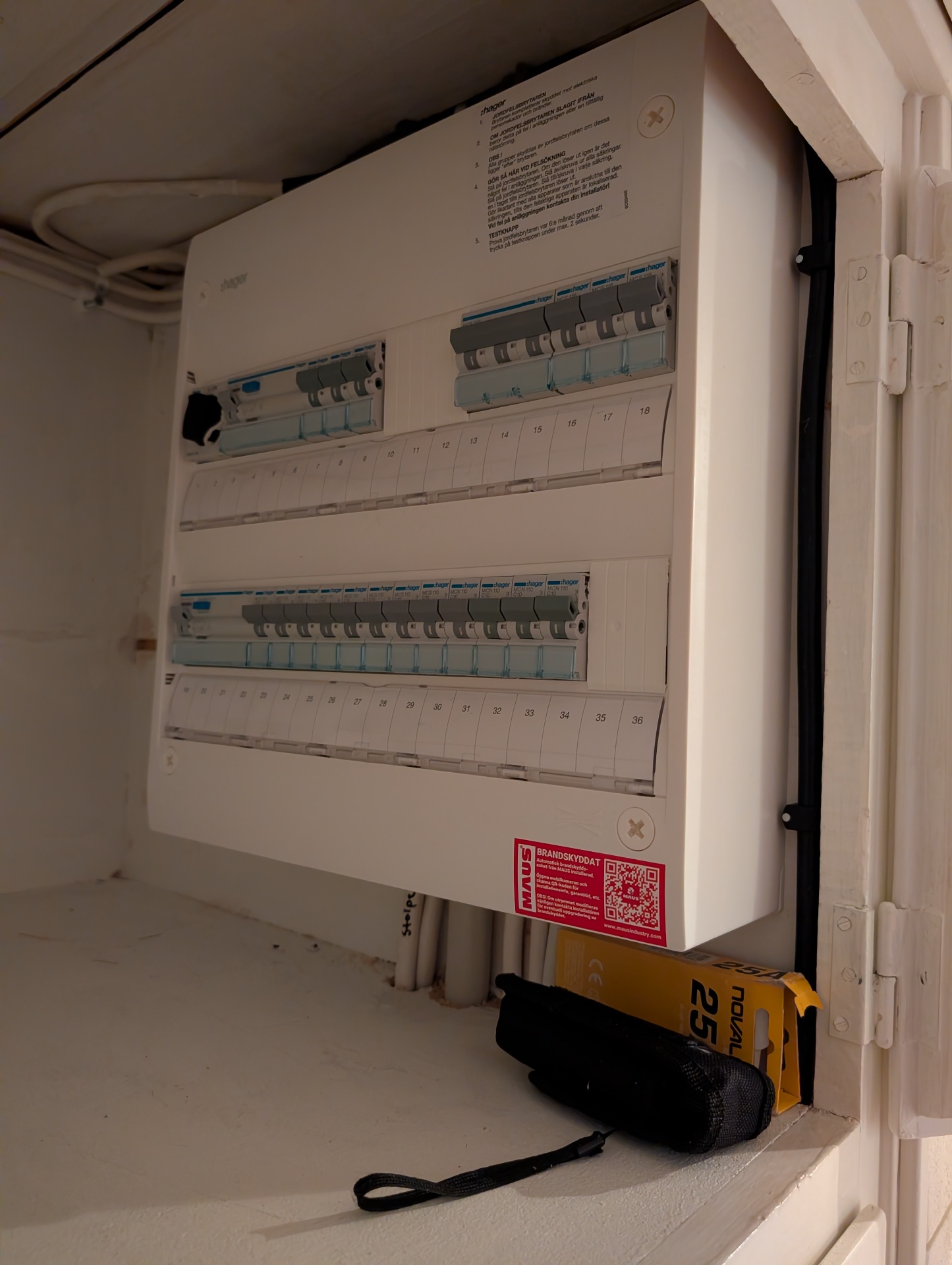 Nyinstallerad Hager elcentral